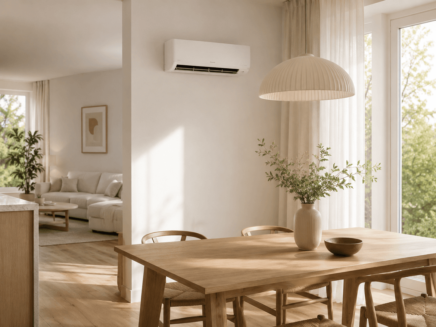 Open woonruimte in een appartement met airco